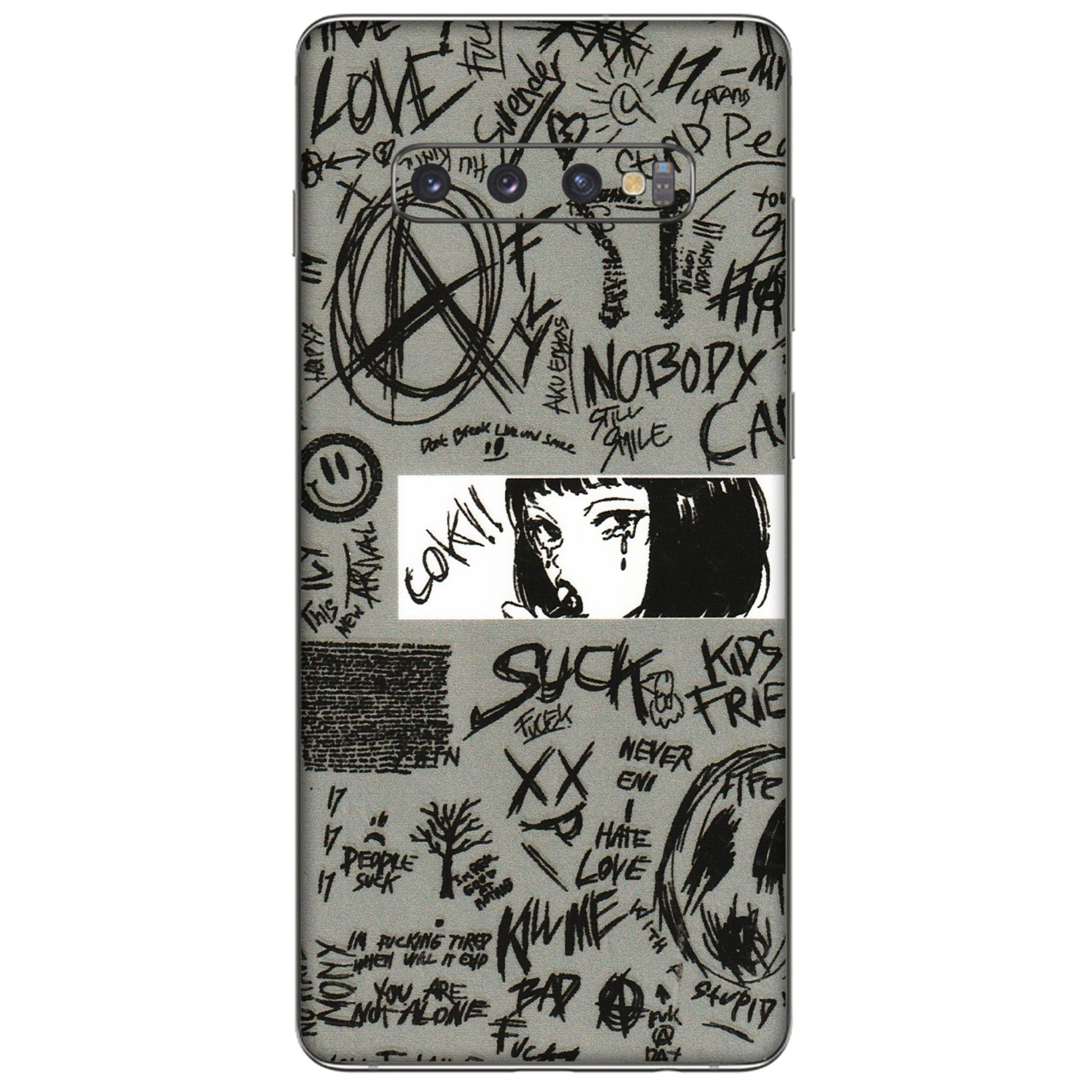 Samsung A/S Series Phone Skins (All Models) - Never Have Love Anime - 3D Embossed Finish (L-260) Samsung Galaxy S10 Plus