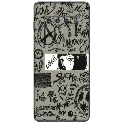 Samsung A/S Series Phone Skins (All Models) - Never Have Love Anime - 3D Embossed Finish (L-260) Samsung Galaxy S10 Plus