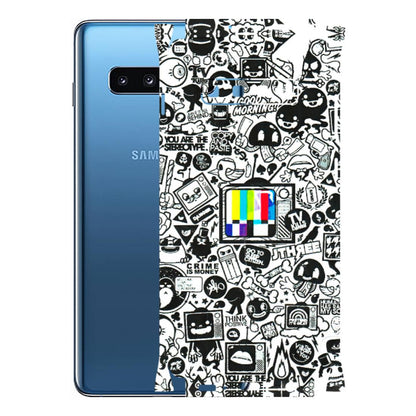 Samsung A/S Series Phone Skins (All Models) - Doodles Positive Art - 3D Embossed Finish (L-263) Samsung Galaxy S10 Plus