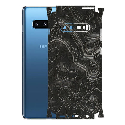 Samsung A/S Series Phone Skins (All Models) - Abstract White Line Map - 3D Embossed Finish (L-269) Samsung Galaxy S10 Plus