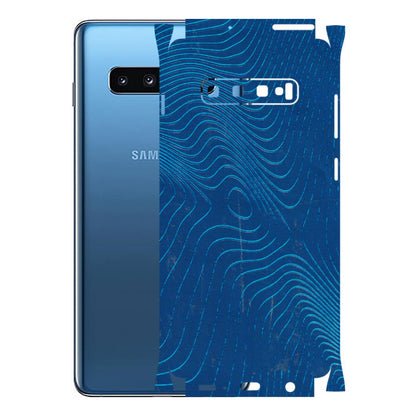 Samsung A/S Series Phone Skins (All Models) - Abstract Blue Line Map - 3D Embossed Finish (L-272) Samsung Galaxy S10 Plus