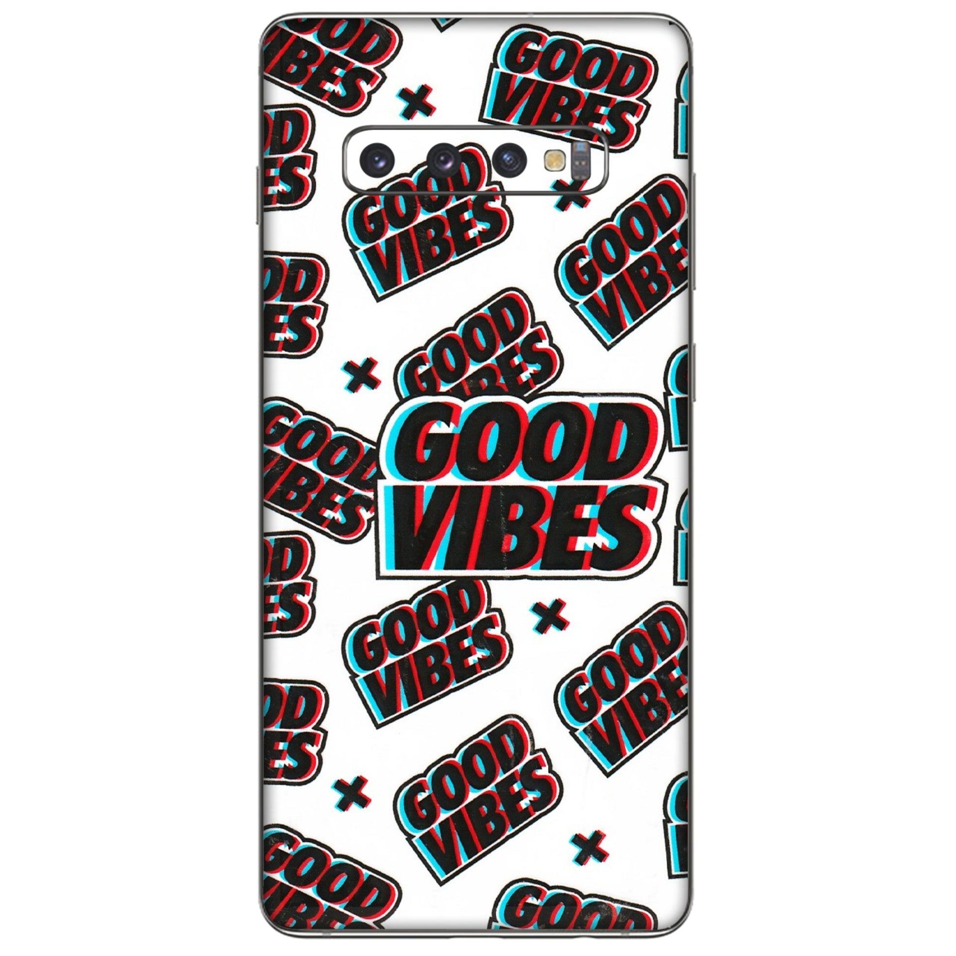Samsung A/S Series Phone Skins (All Models) - Good Vibes - 3D Embossed Finish (L-282) Samsung Galaxy S10 Plus