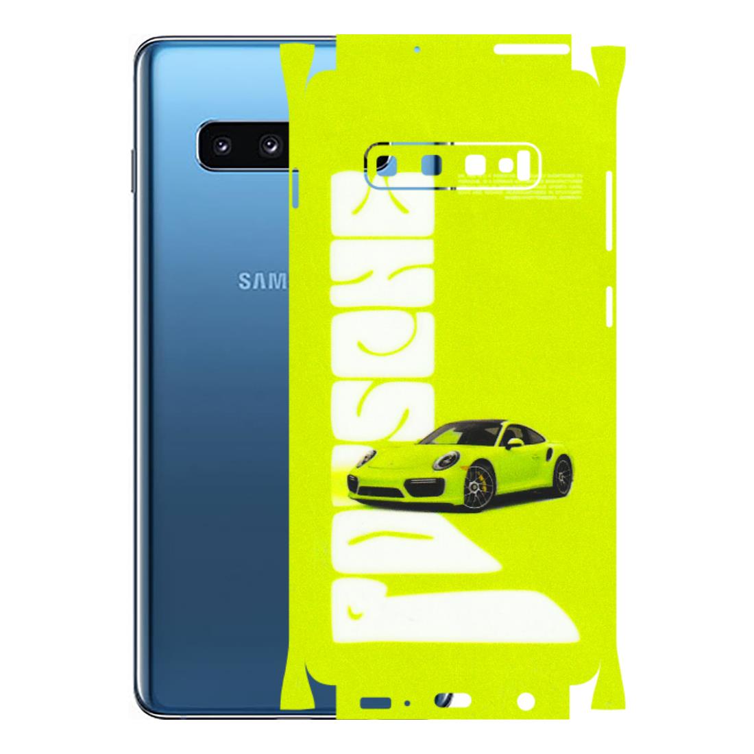 Samsung A/S Series Phone Skins (All Models) - Lime Green Porche - 3D Embossed Finish (L-30) Samsung Galaxy S10 Plus
