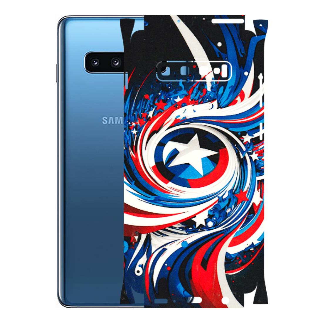 Samsung A/S Series Phone Skins (All Models) - Captain America Logo - 3D Embossed Finish (L-307) Samsung Galaxy S10 Plus