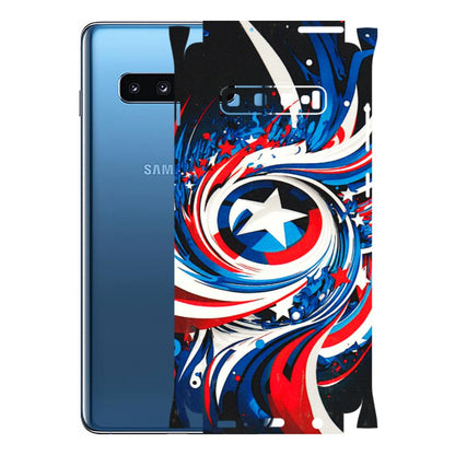 Samsung A/S Series Phone Skins (All Models) - Captain America Logo - 3D Embossed Finish (L-307) Samsung Galaxy S10 Plus