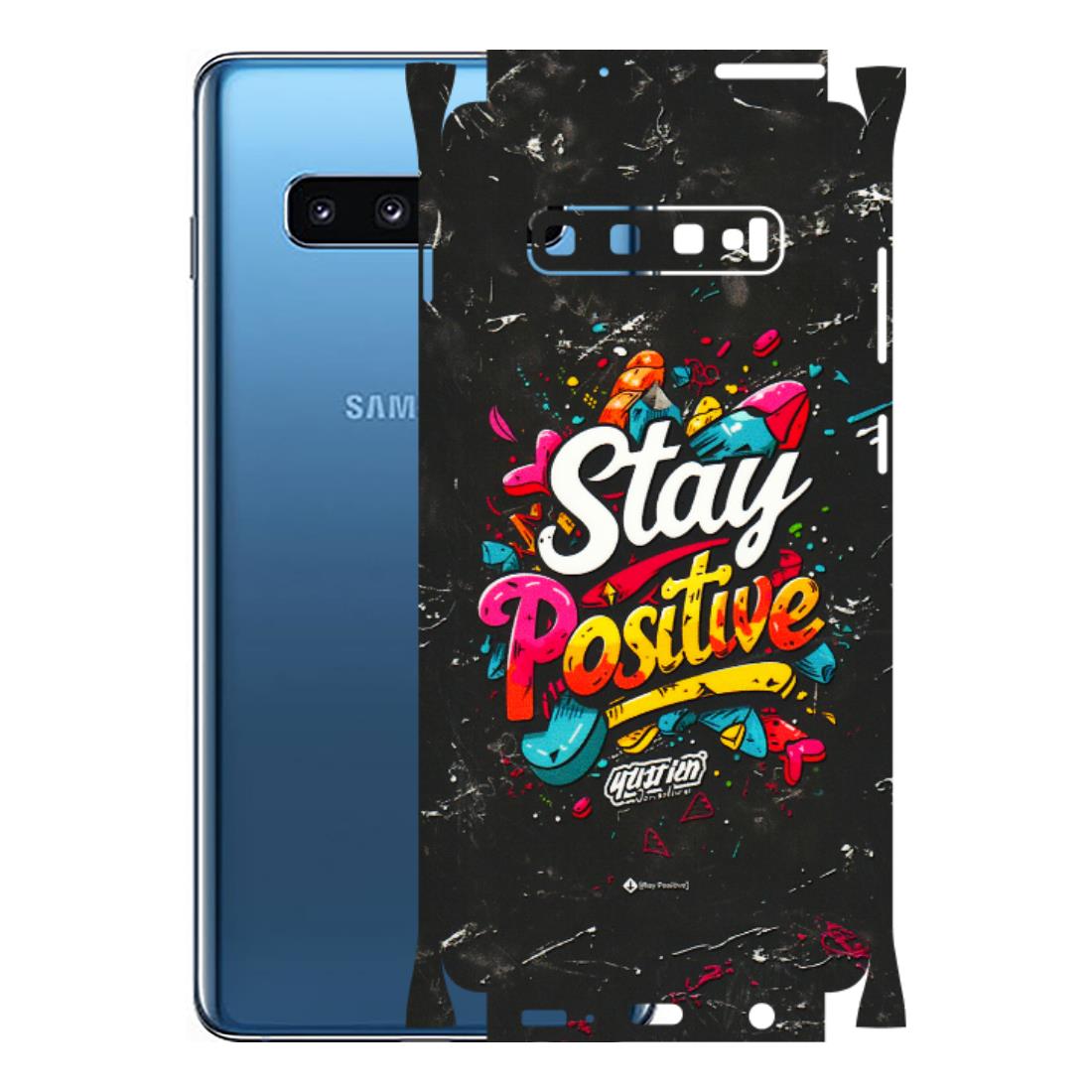 Samsung A/S Series Phone Skins (All Models) - Stay Positive Black - 3D Embossed Finish (L-31) Samsung Galaxy S10 Plus