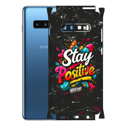 Samsung A/S Series Phone Skins (All Models) - Stay Positive Black - 3D Embossed Finish (L-31) Samsung Galaxy S10 Plus