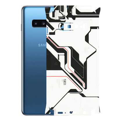 Samsung A/S Series Phone Skins (All Models) - White Techy Logo - 3D Embossed Finish (L-312) Samsung Galaxy S10 Plus