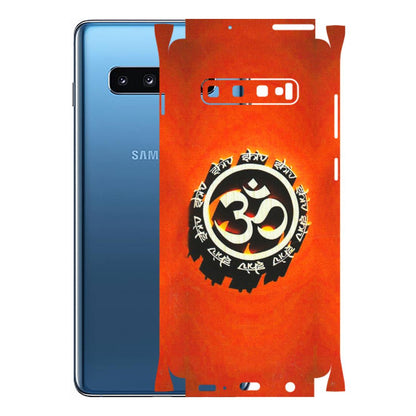 Samsung A/S Series Phone Skins (All Models) - Aum Shiv Orange - 3D Embossed Finish (L-32) Samsung Galaxy S10 Plus