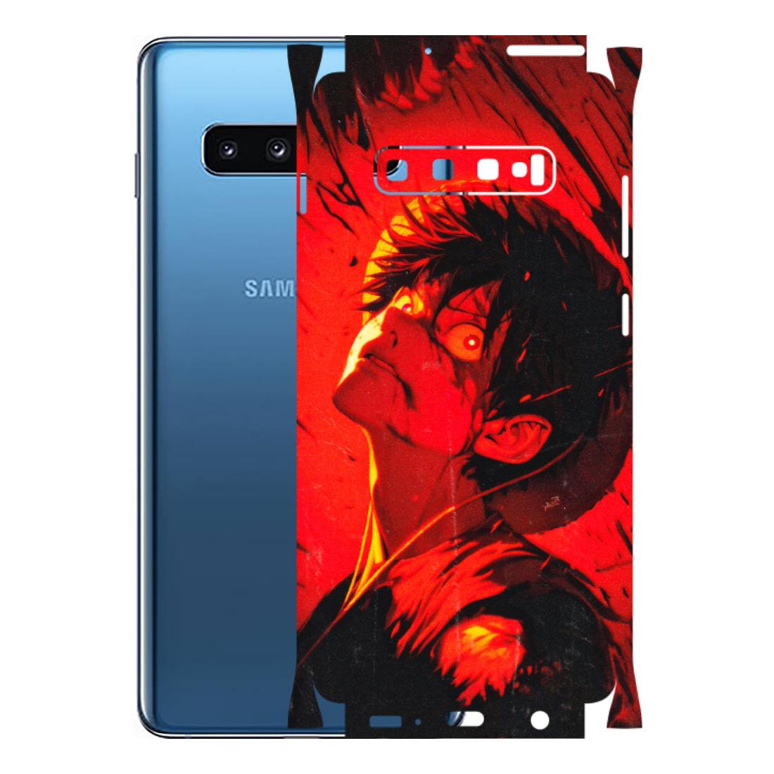 Samsung A/S Series Phone Skins (All Models) - D.Luffy Power Up One Piece Anime - 3D Embossed Finish (L-326) Samsung Galaxy S10 Plus