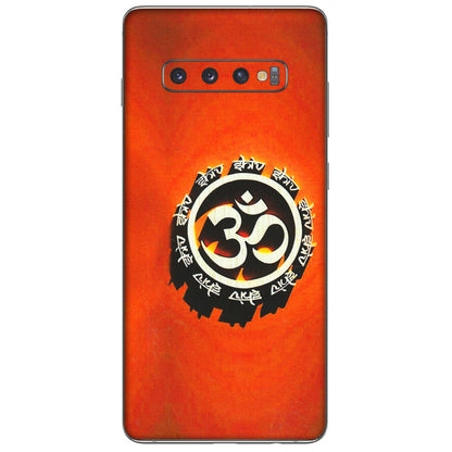 Samsung A/S Series Phone Skins (All Models) - Aum Shiv Orange - 3D Embossed Finish (L-32) Samsung Galaxy S10 Plus