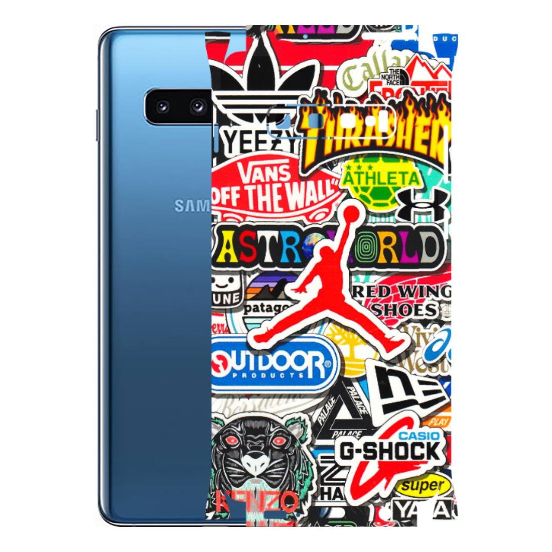 Samsung A/S Series Phone Skins (All Models) - Multi Brands Sticker Graffiti - 3D Embossed Finish (L-37) Samsung Galaxy S10 Plus