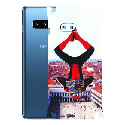 Samsung A/S Series Phone Skins (All Models) - Spiderman Hanging - 3D Embossed Finish (L-53) Samsung Galaxy S10 Plus