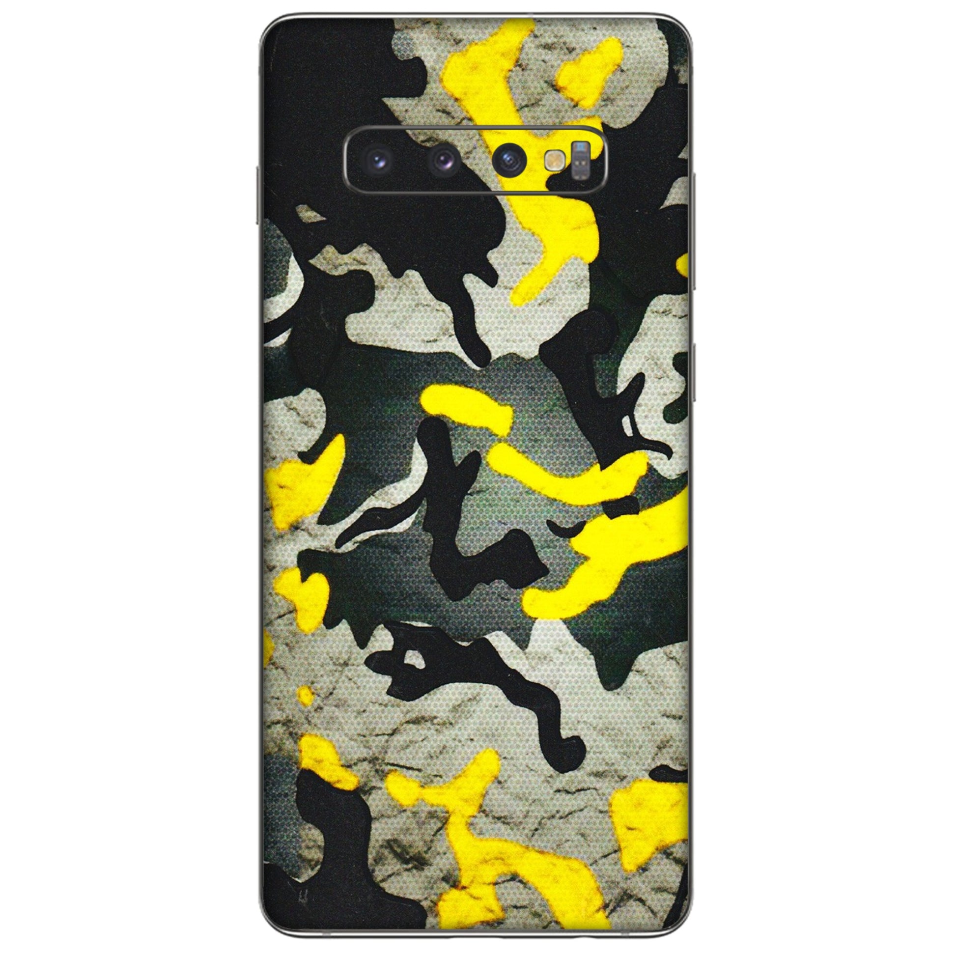 Samsung A/S Series Phone Skins (All Models) - Yellow Camouflage - 3D Embossed Finish (L-61) Samsung Galaxy S10 Plus