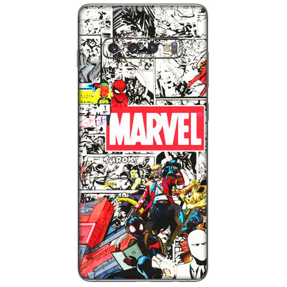 Samsung A/S Series Phone Skins (All Models) - Marvel Colorful Comic - 3D Embossed Finish (L-64) Samsung Galaxy S10 Plus