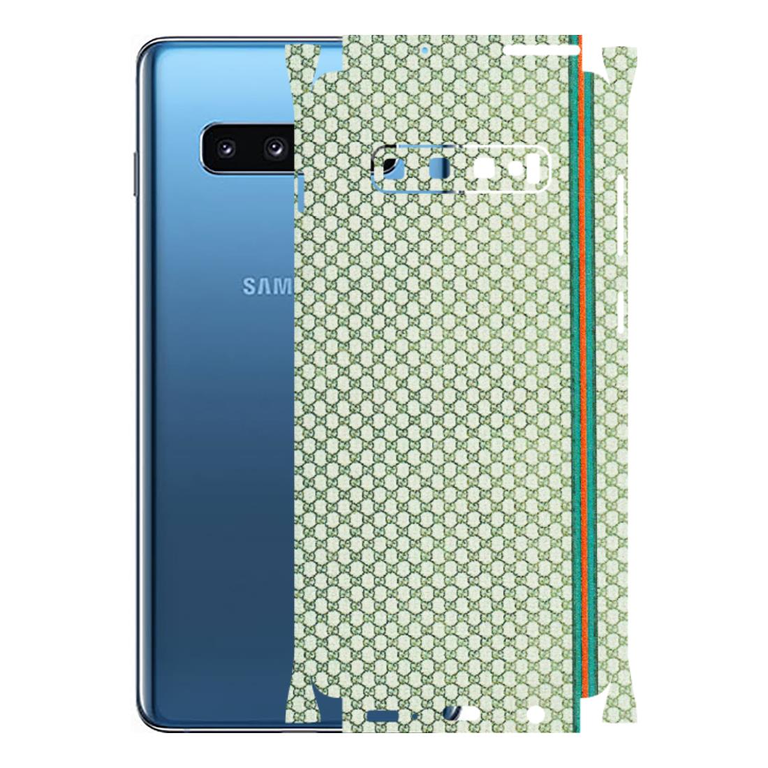 Samsung A/S Series Phone Skins (All Models) - Gucci Fabric Pattern - 3D Embossed Finish (L-73) Samsung Galaxy S10 Plus
