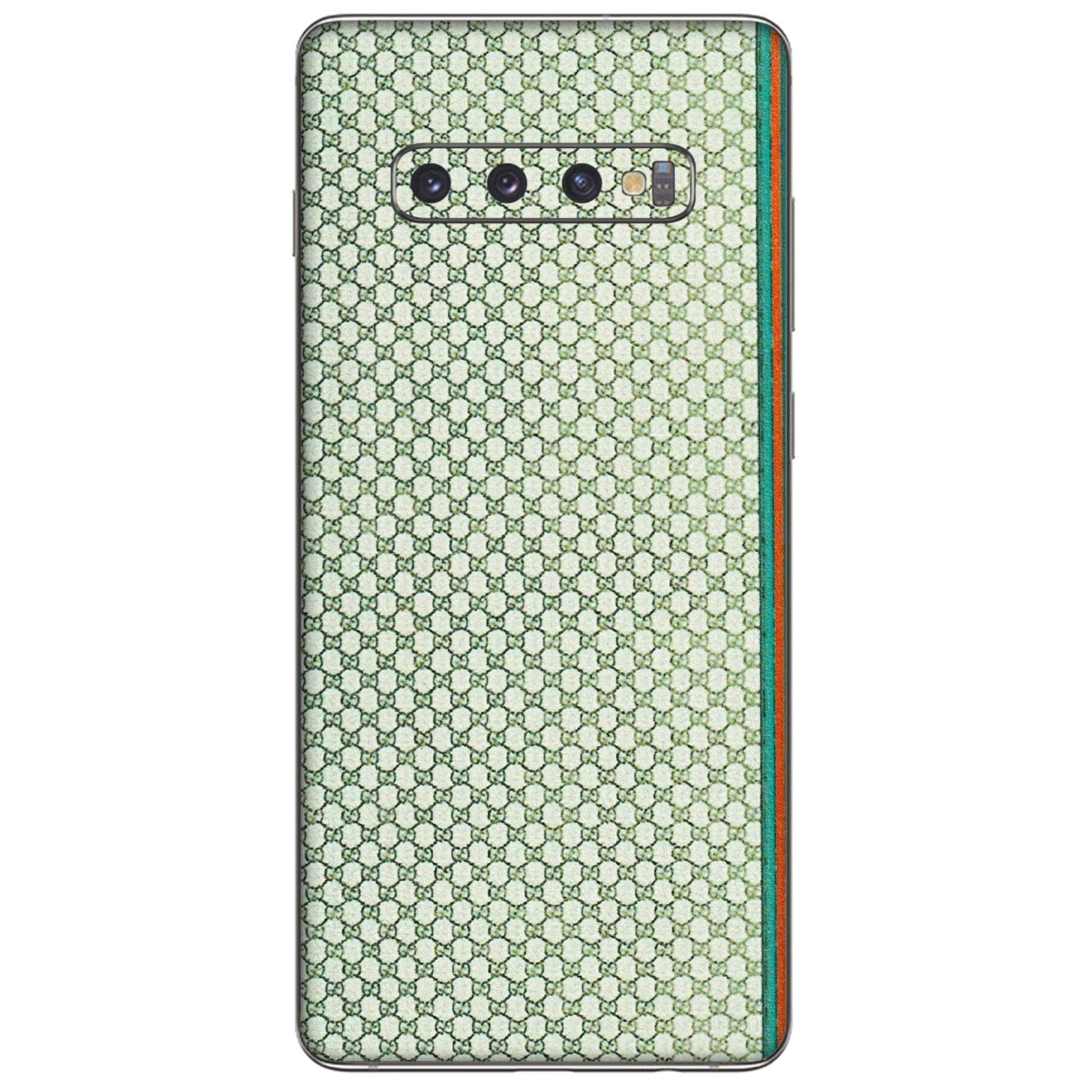 Samsung A/S Series Phone Skins (All Models) - Gucci Fabric Pattern - 3D Embossed Finish (L-73) Samsung Galaxy S10 Plus