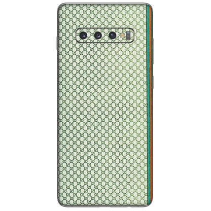 Samsung A/S Series Phone Skins (All Models) - Gucci Fabric Pattern - 3D Embossed Finish (L-73) Samsung Galaxy S10 Plus