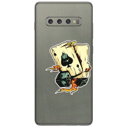 Samsung A/S Series Phone Skins (All Models) - Grey Cards Of Ace - 3D Embossed Finish (L-77) Samsung Galaxy S10 Plus