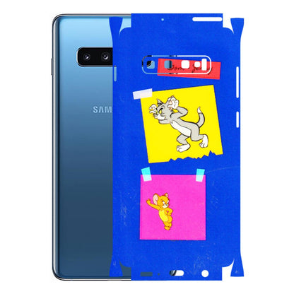 Samsung A/S Series Phone Skins (All Models) - Tom N Jerry Sticky Notes - 3D Embossed Finish (L-88) Samsung Galaxy S10 Plus
