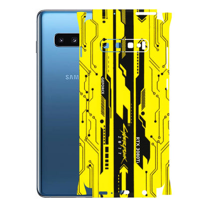 Samsung A/S Series Phone Skins (All Models) - Yellow Cyberpunk - 3D Embossed Finish (L-93) Samsung Galaxy S10 Plus