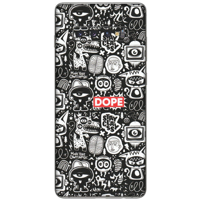 Samsung A/S Series Phone Skins (All Models) - Dope Stay Classy Black Doodles - Matte Finish (M-126) Samsung Galaxy S10 Plus