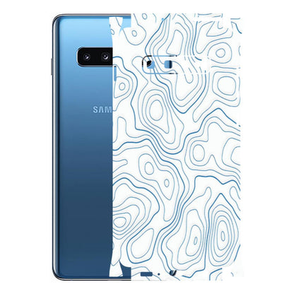 Samsung A/S Series Phone Skins (All Models) - Blue And White Swirls - Matte Finish (M-139) Samsung Galaxy S10 Plus