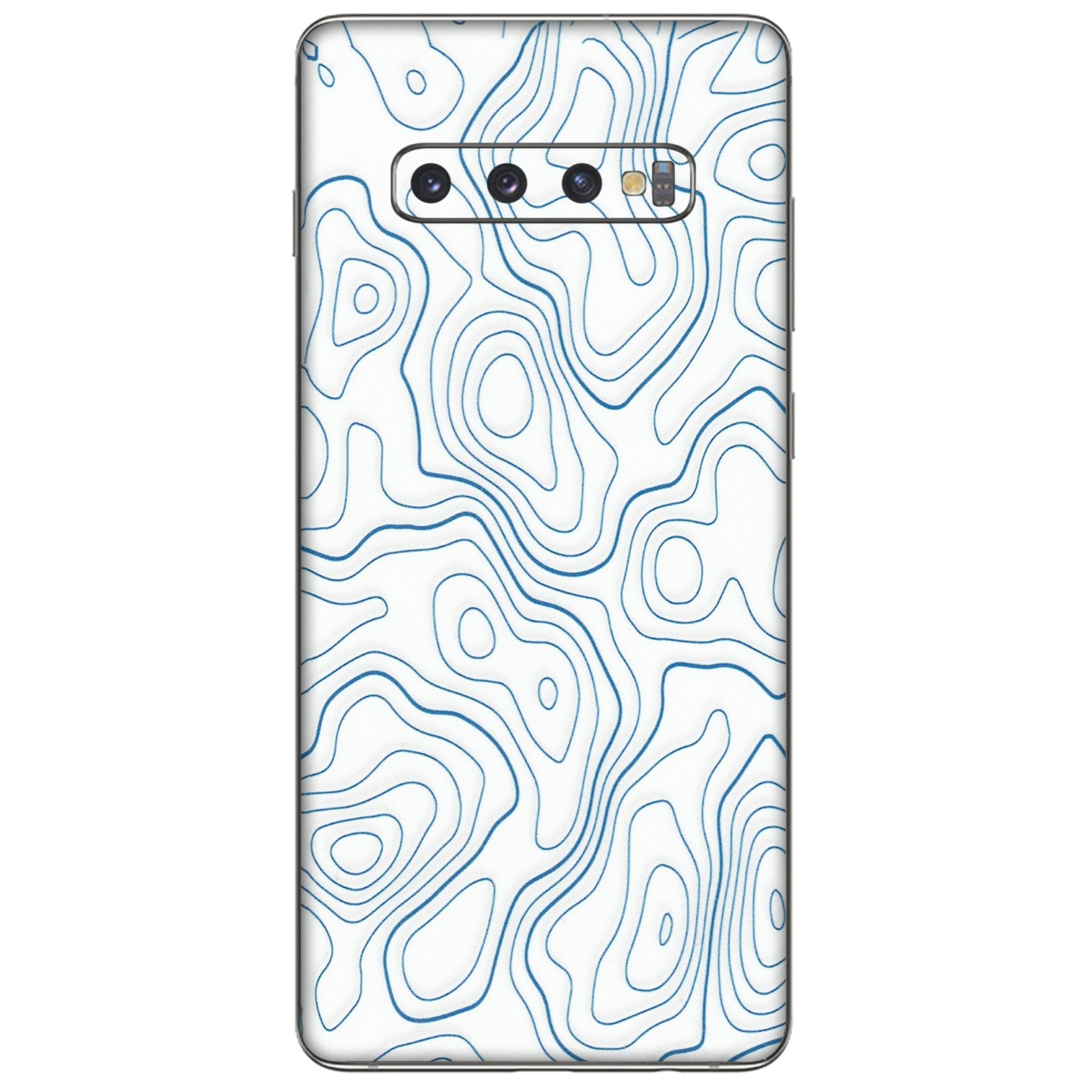 Samsung A/S Series Phone Skins (All Models) - Blue And White Swirls - Matte Finish (M-139) Samsung Galaxy S10 Plus