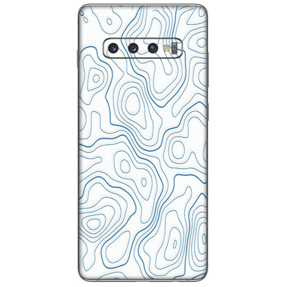 Samsung A/S Series Phone Skins (All Models) - Blue And White Swirls - Matte Finish (M-139) Samsung Galaxy S10 Plus