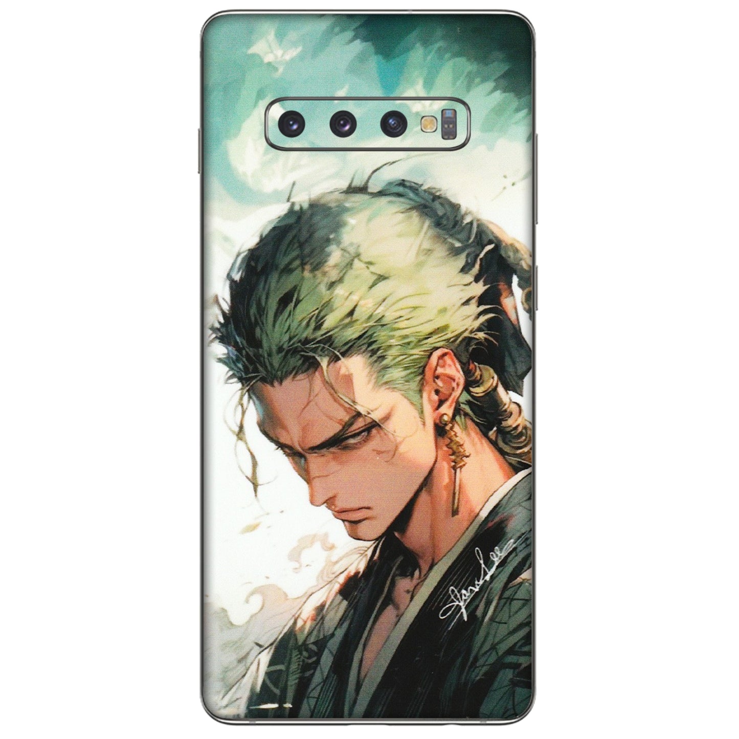 Samsung A/S Series Phone Skins (All Models) - New Roronoa Zoro One Picece Anime - Matte Finish (M-140) Samsung Galaxy S10 Plus