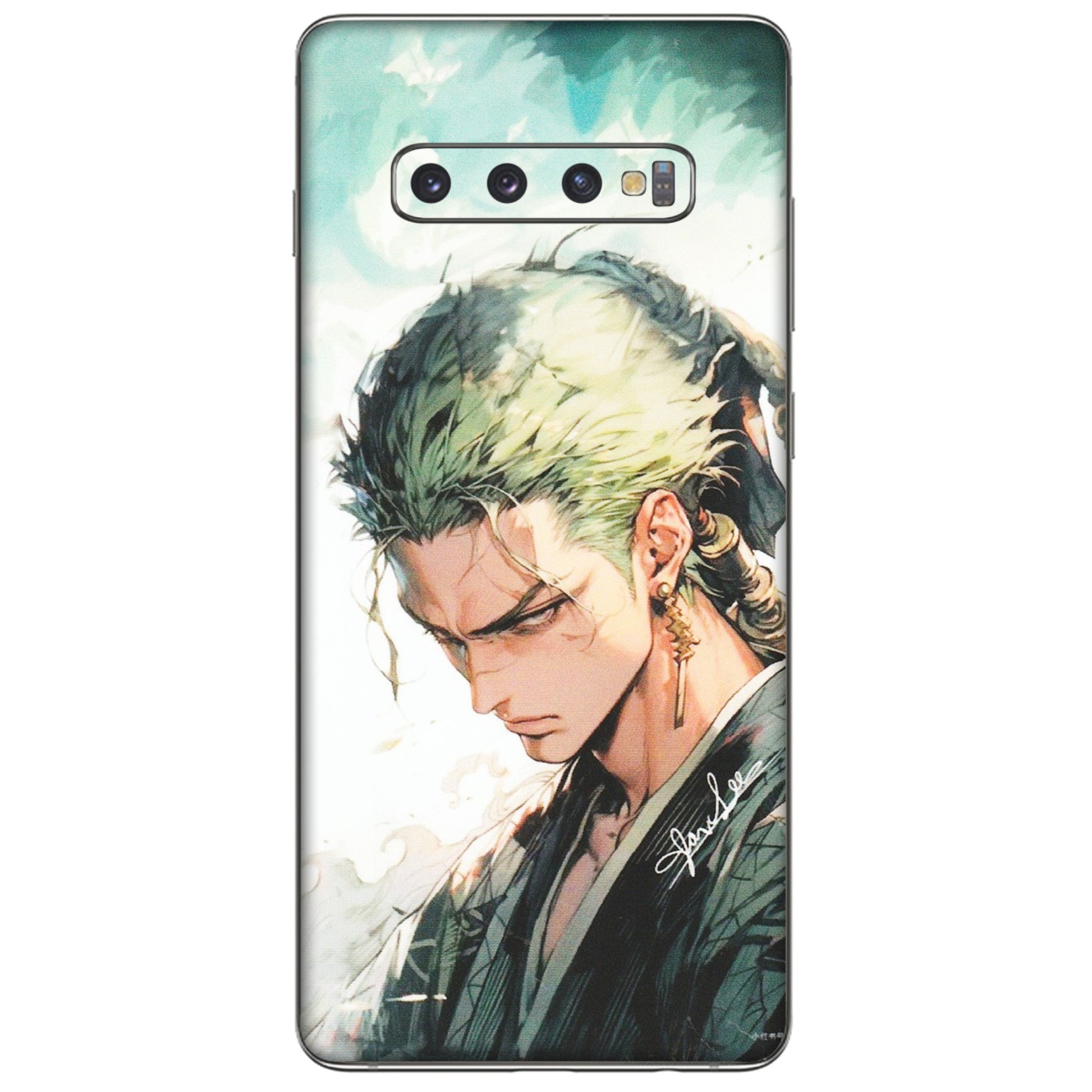 Samsung A/S Series Phone Skins (All Models) - Pirate Hunter One Piece Anime - Matte Finish (M-157) Samsung Galaxy S10 Plus