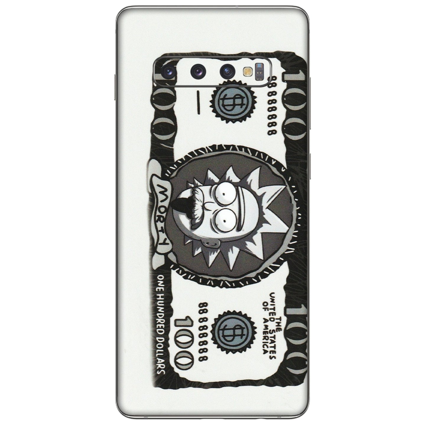 Samsung A/S Series Phone Skins (All Models) - Rick And Morty Hundred Dollar Anime - Matte Finish (M-161) Samsung Galaxy S10 Plus