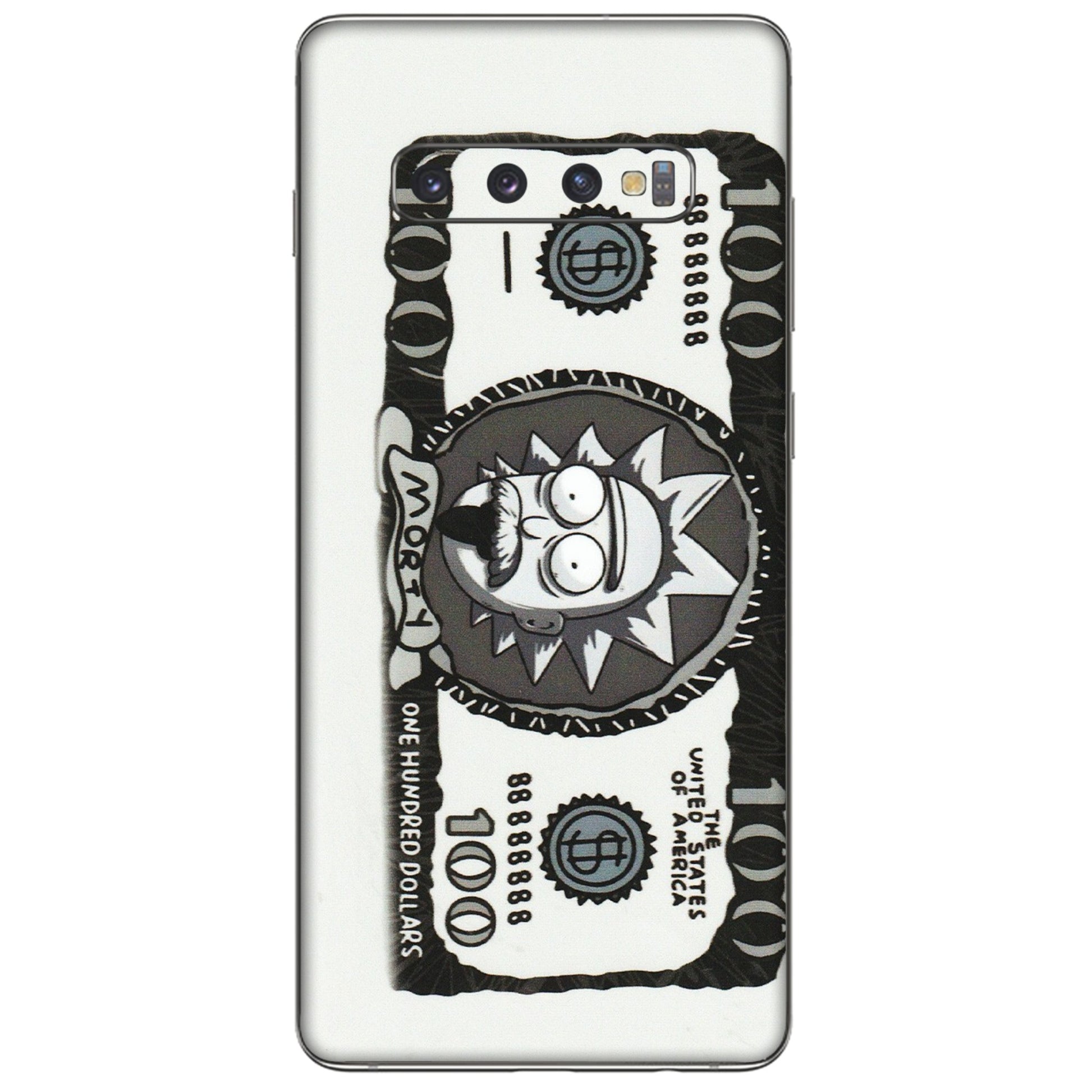 Samsung A/S Series Phone Skins (All Models) - Rick And Morty Hundred Dollar Anime - Matte Finish (M-161) Samsung Galaxy S10 Plus