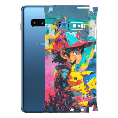 Samsung A/S Series Phone Skins (All Models) - Ash & Pikachu - Matte Finish (M-26) Samsung Galaxy S10 Plus