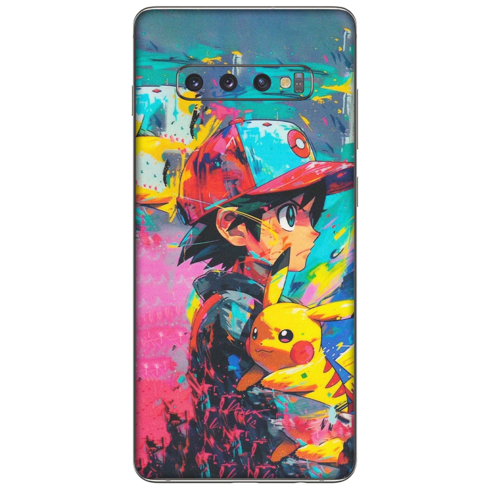 Samsung A/S Series Phone Skins (All Models) - Ash & Pikachu - Matte Finish (M-26) Samsung Galaxy S10 Plus