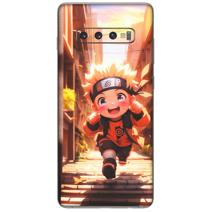 Samsung A/S Series Phone Skins (All Models) - Naruto Cute Toon Running - Matte Finish (M-04) Samsung Galaxy S10 Plus