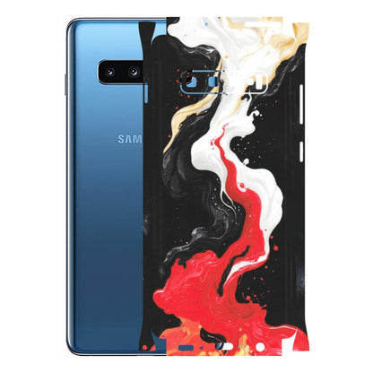 Samsung A/S Series Phone Skins (All Models) - Black Red White Paint Splash Fusion - Matte Finish (M-56) Samsung Galaxy S10 Plus