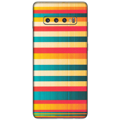 Samsung A/S Series Phone Skins (All Models) - Colourful Stripes Soothing Effect - Matte Finish (M-86) Samsung Galaxy S10 Plus