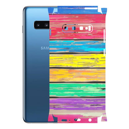 Samsung A/S Series Phone Skins (All Models) - Multi Colour Wooden Wall - Matte Finish (M-96) Samsung Galaxy S10 Plus