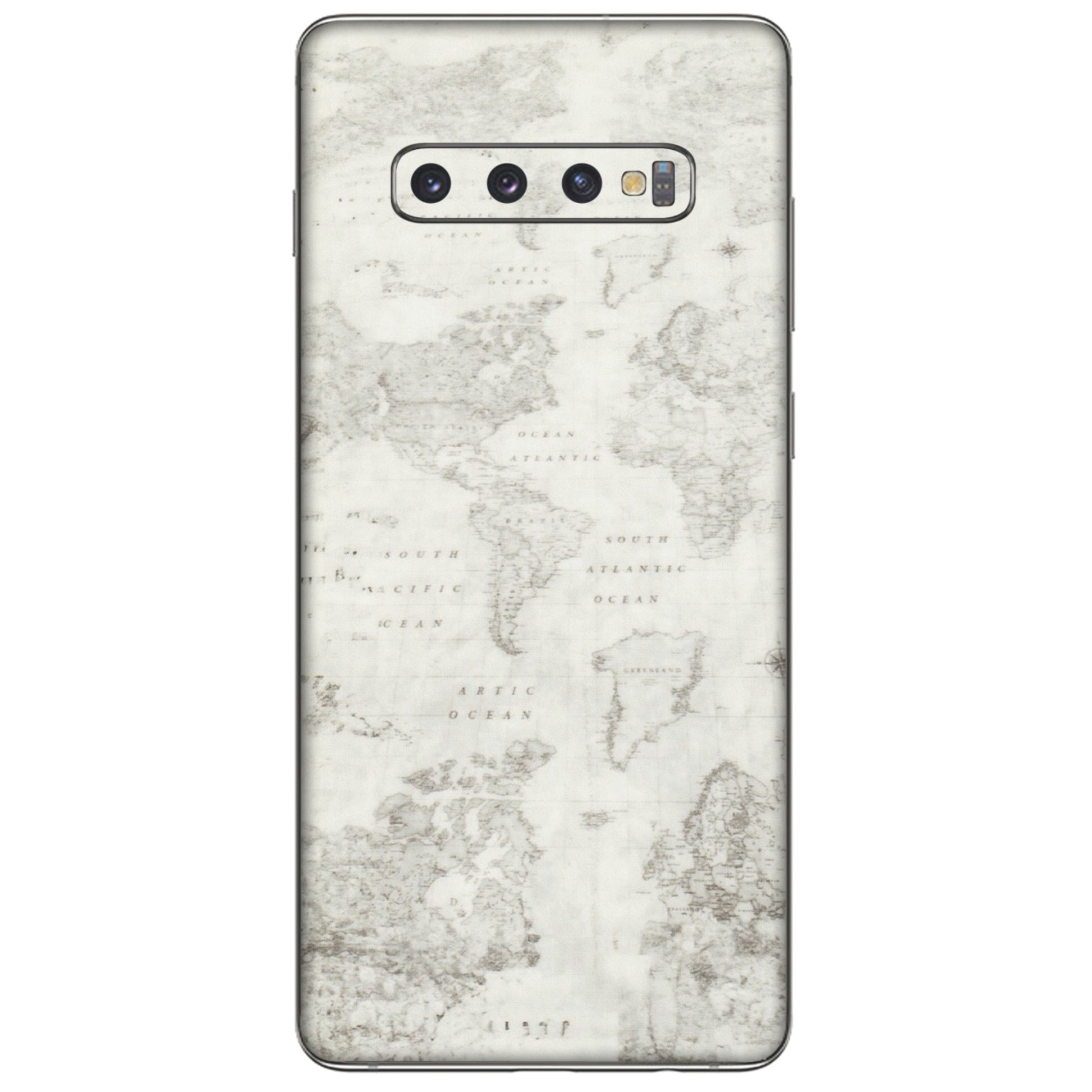Samsung A/S Series Phone Skins (All Models) - World Travel Map - Transparent Finish (T-04) Samsung Galaxy S10 Plus
