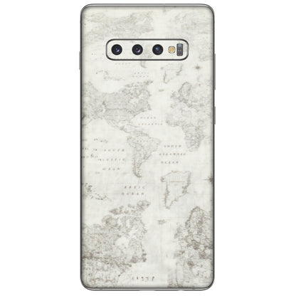 Samsung A/S Series Phone Skins (All Models) - World Travel Map - Transparent Finish (T-04) Samsung Galaxy S10 Plus