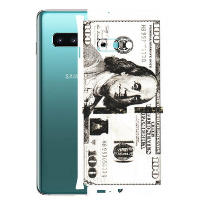 Samsung A/S Series Phone Skins (All Models) - 100 Dollar Currency - Transparent Finish (T-01) Samsung Galaxy S10