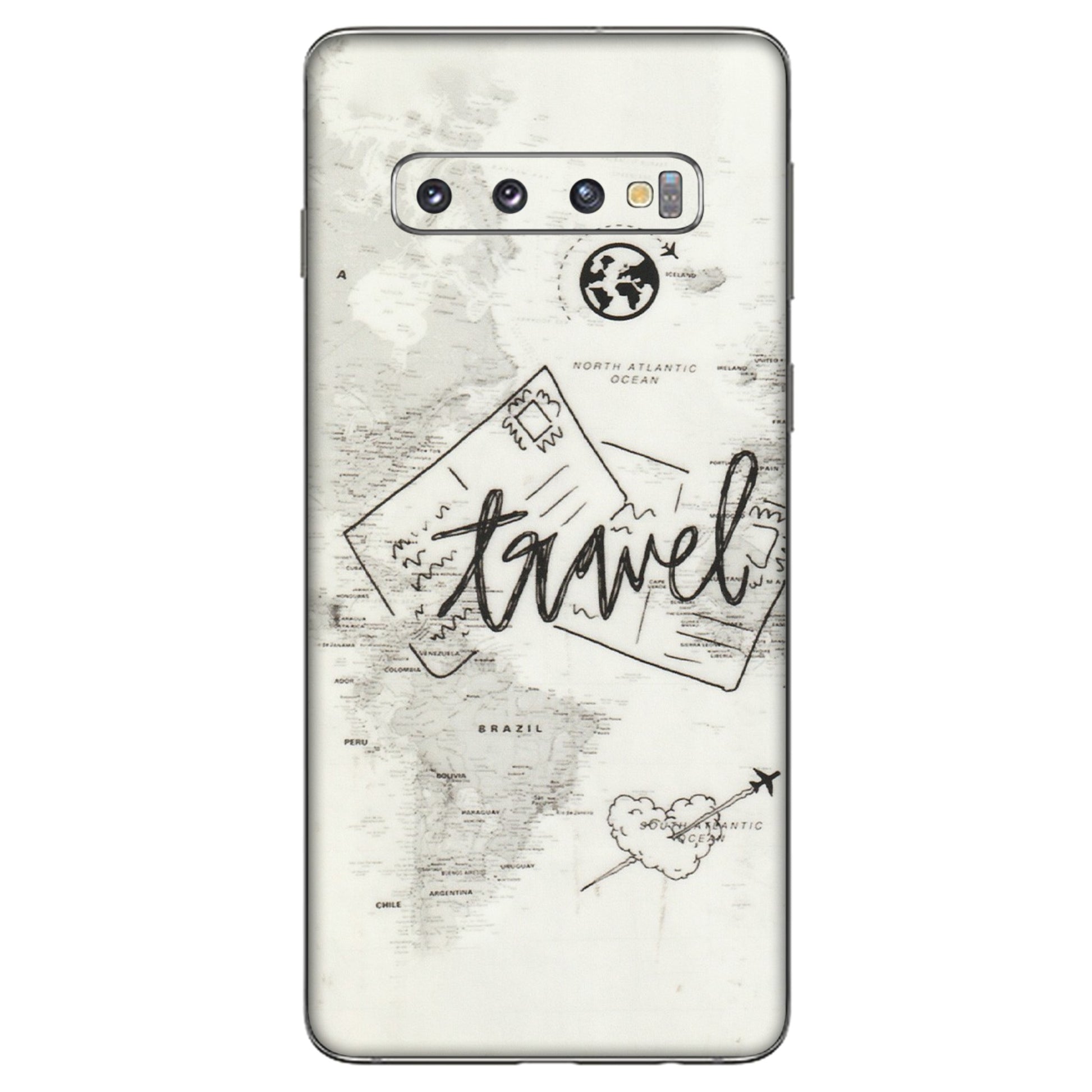 Samsung A/S Series Phone Skins (All Models) - Travel Ticket - Transparent Finish (T-06) Samsung Galaxy S10