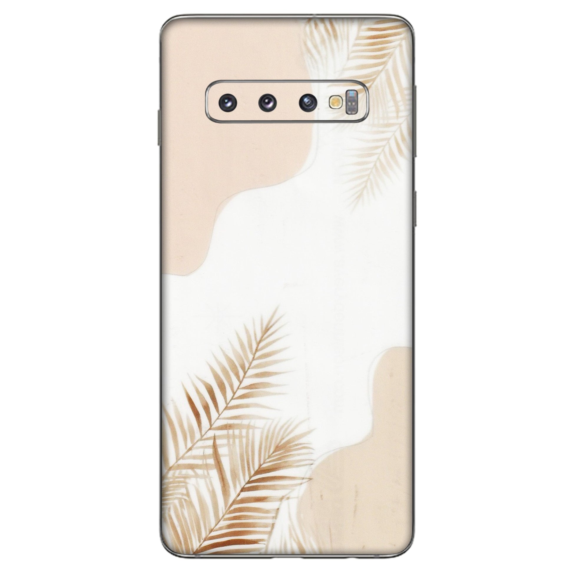 Samsung A/S Series Phone Skins (All Models) - Gold Petals Abstract - Transparent Finish (T-08) Samsung Galaxy S10