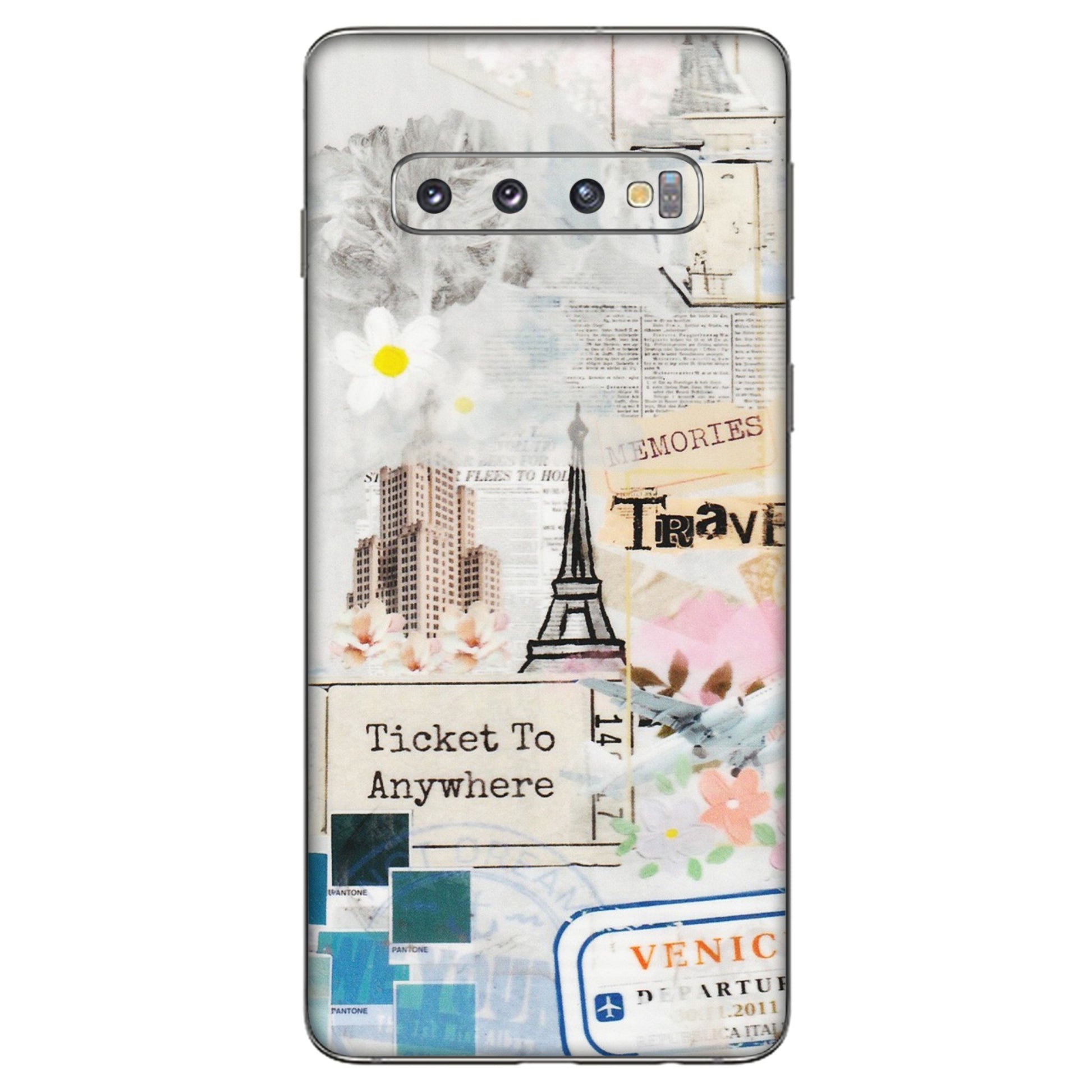 Samsung A/S Series Phone Skins (All Models) - Travel Memories - Transparent Finish (T-09) Samsung Galaxy S10