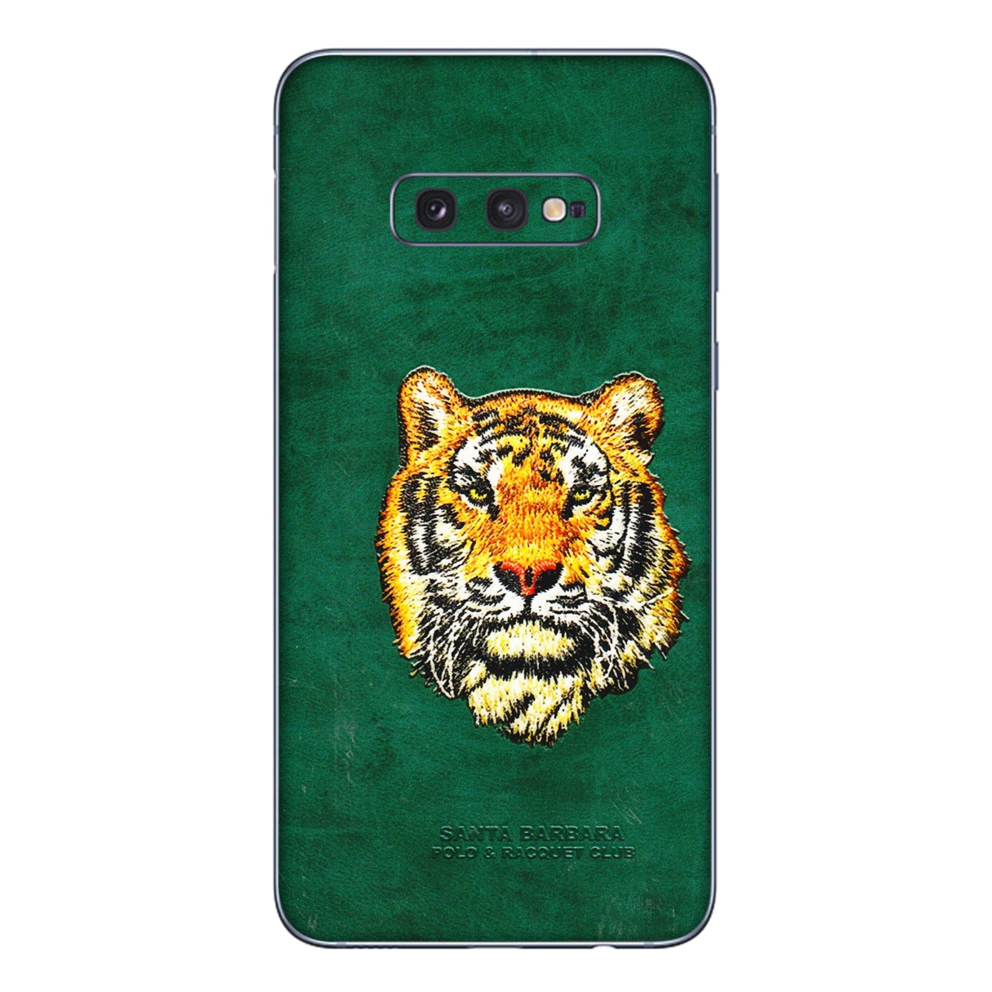 Samsung A/S Series Phone Skins (All Models) - Leather Feel Tiger - 3D Embossed Finish (L-111) Samsung Galaxy S10E