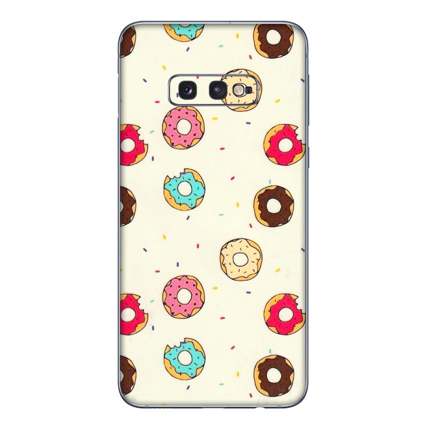 Samsung A/S Series Phone Skins (All Models) - Mini Donuts Doodle Art - 3D Embossed Finish (L-122) Samsung Galaxy S10E