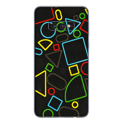 Samsung A/S Series Phone Skins (All Models) - Black Shapes - 3D Embossed Finish (L-131) Samsung Galaxy S10E