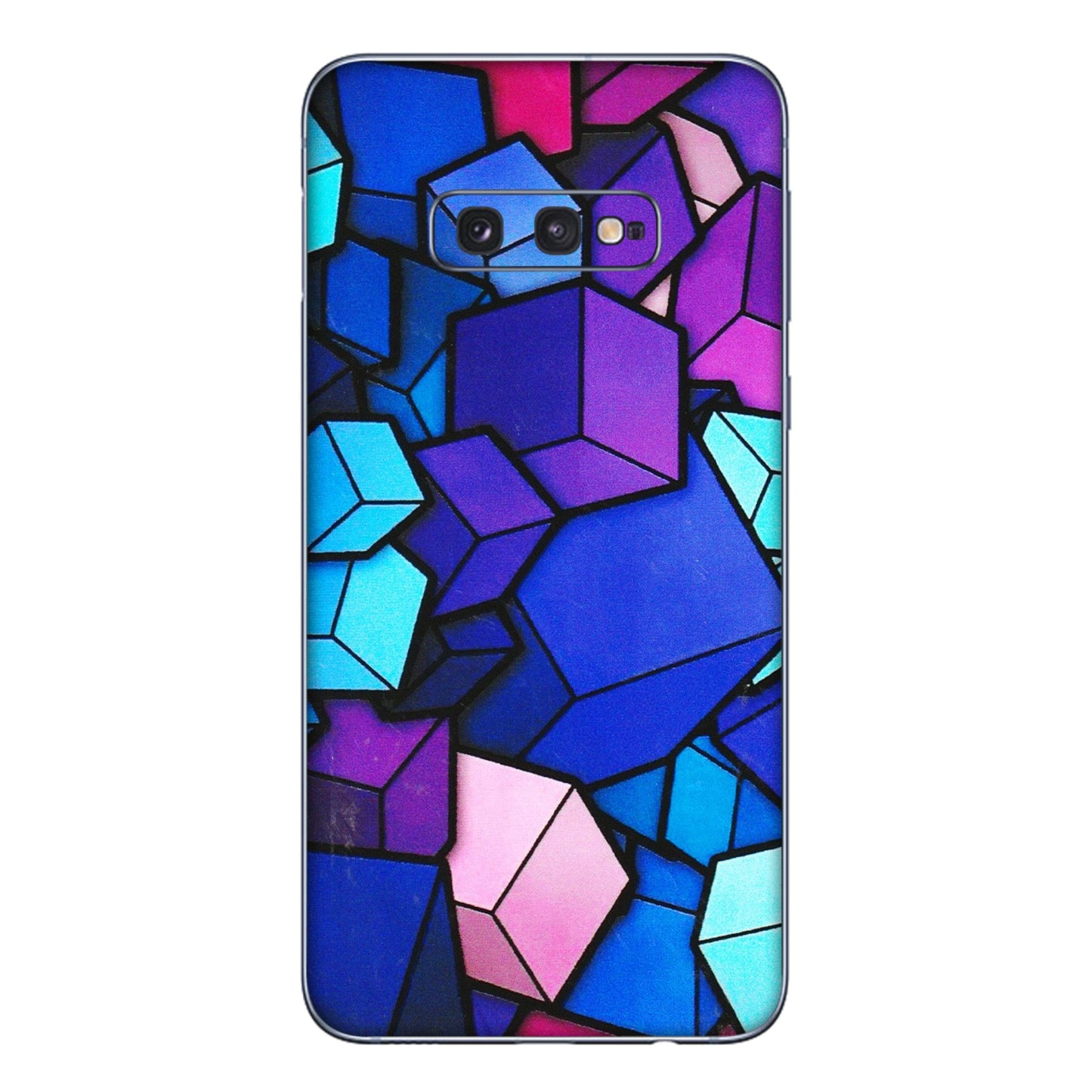 Samsung A/S Series Phone Skins (All Models) - Cube Doodle - 3D Embossed Finish (L-141) Samsung Galaxy S10E