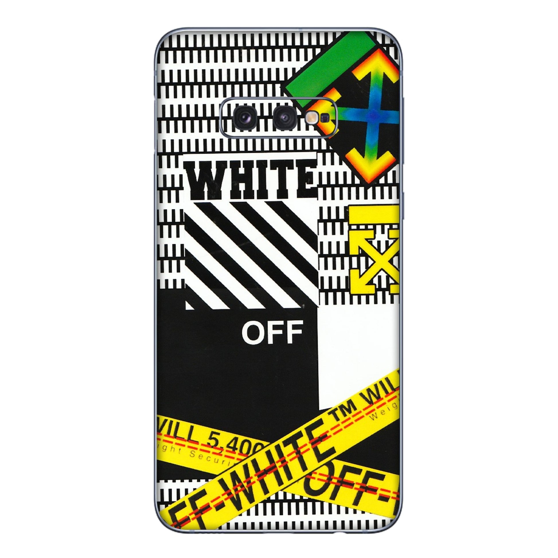 Samsung A/S Series Phone Skins (All Models) - White Off Abstract - 3D Embossed Finish (L-172) Samsung Galaxy S10E